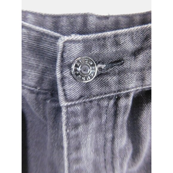 Shein Shorts Womens Medium Black Denim Cutoff Raw Frayed Hem Embroidered Flames - Picture 10 of 12